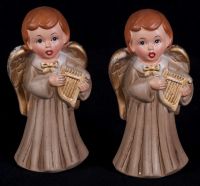 Norleans Ceramic Angels Christmas Choir Figure Set of 2 Japan